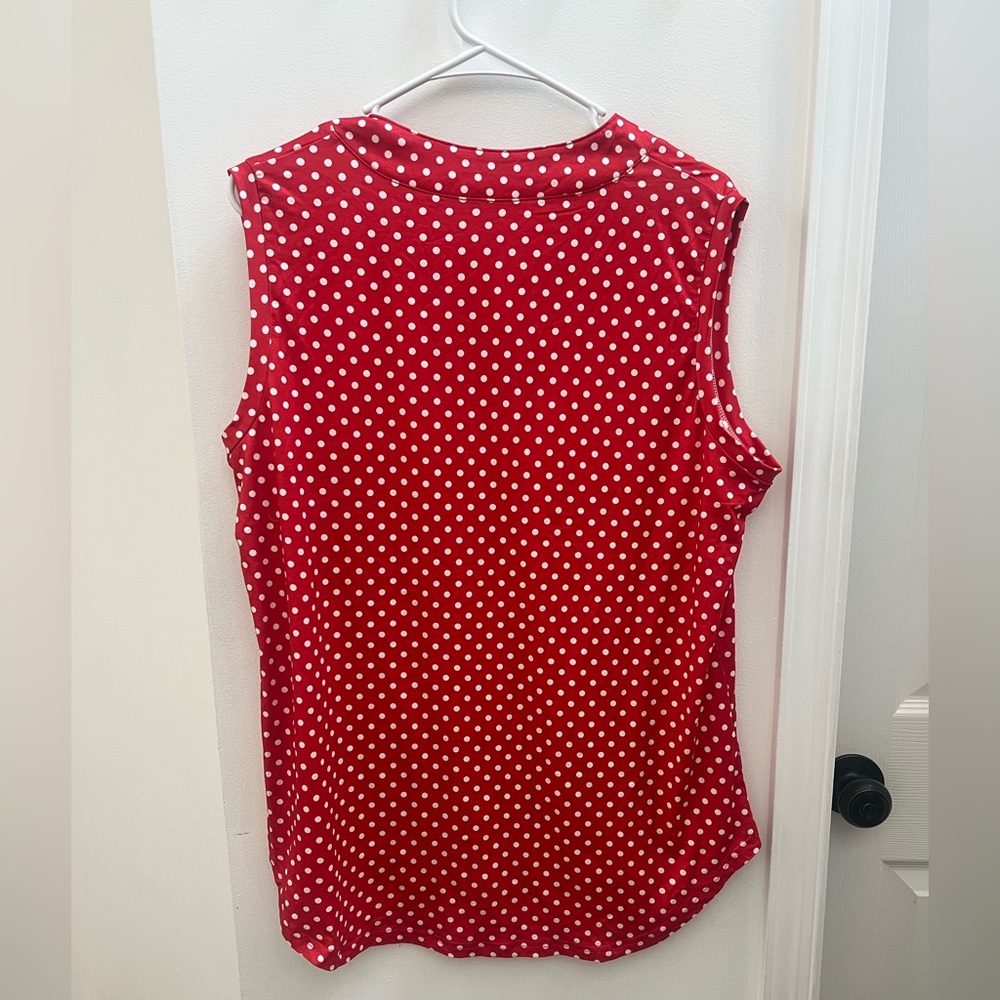 NWT Halife Red Polka Dot Women's Sleeveless Top Size XL - Picture 4 of 4